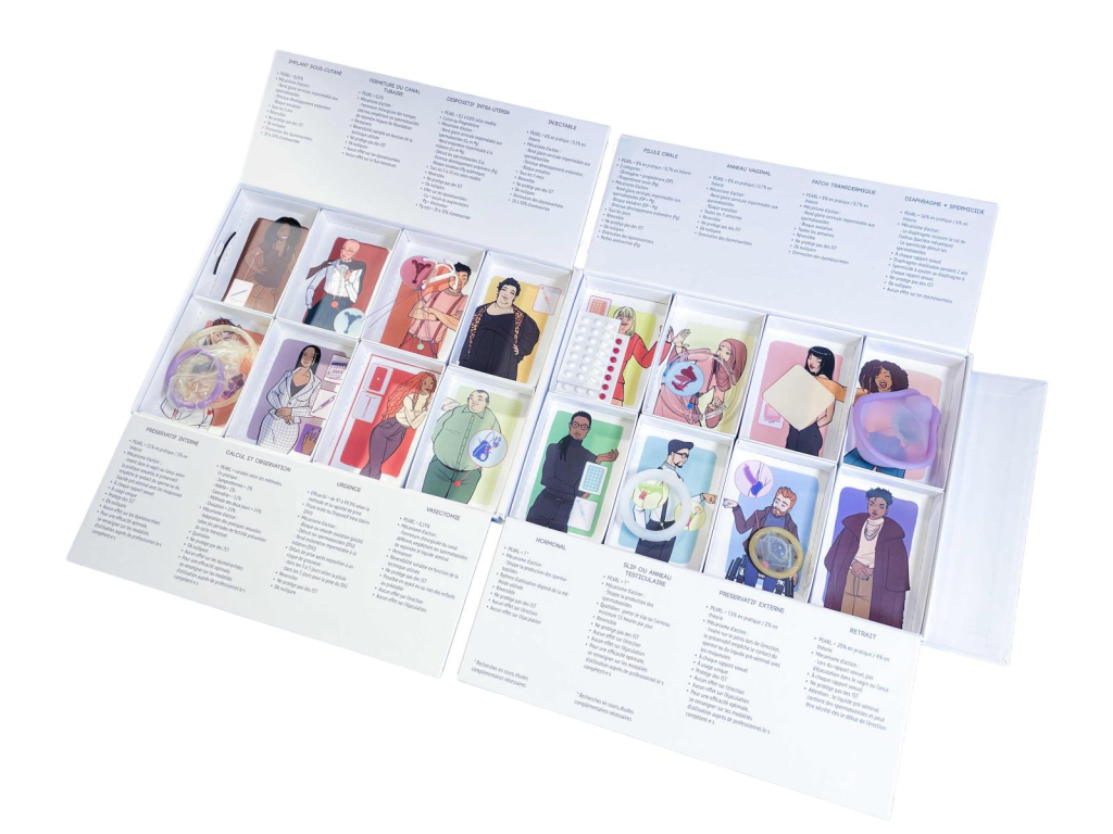 mallette pédagogique avec tous les moyens de contraception en 3D à manipuler