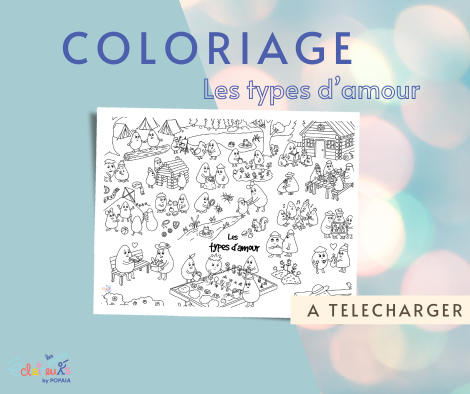 image d'un coloriage sur les types d'amour
