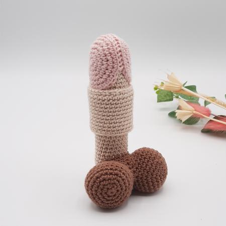 Modèle anatomique, éducatif, et pédagogique complet d’un pénis avec testicule et frein - Peluche EVARS